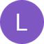 White letter L on a solid purple circle with a black background
