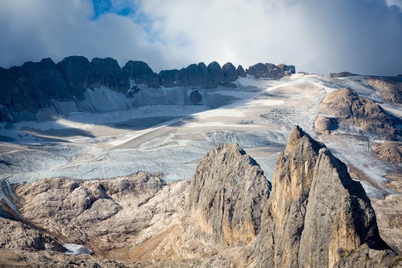 Marmolada glacier - majestic Queen of Dolomites, Dolomites mountains, Italy